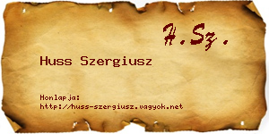 Huss Szergiusz névjegykártya